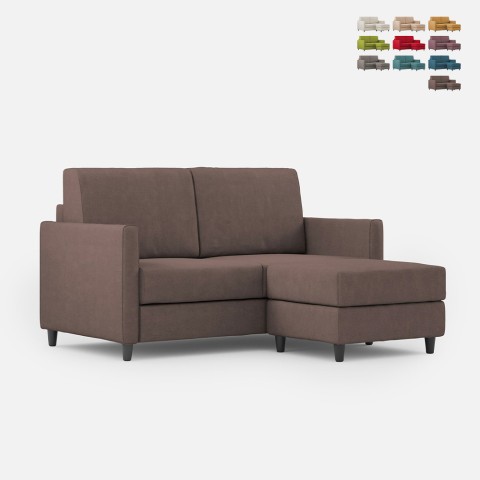 Canapé moderne en tissu 2 places 158 cm avec pouf repose-pieds Karay 140P Promotion