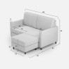 Canapé moderne en tissu 2 places 158 cm avec pouf repose-pieds Karay 140P 