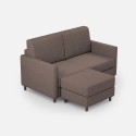 Canapé moderne en tissu 2 places 158 cm avec pouf repose-pieds Karay 140P 