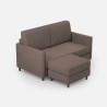 Canapé moderne en tissu 2 places 158 cm avec pouf repose-pieds Karay 140P 