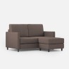 Canapé moderne en tissu 2 places 158 cm avec pouf repose-pieds Karay 140P 