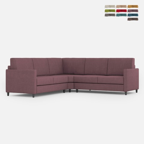 Canapé d'angle moderne 5 places en tissu 241x241cm Karay 14AG Promotion