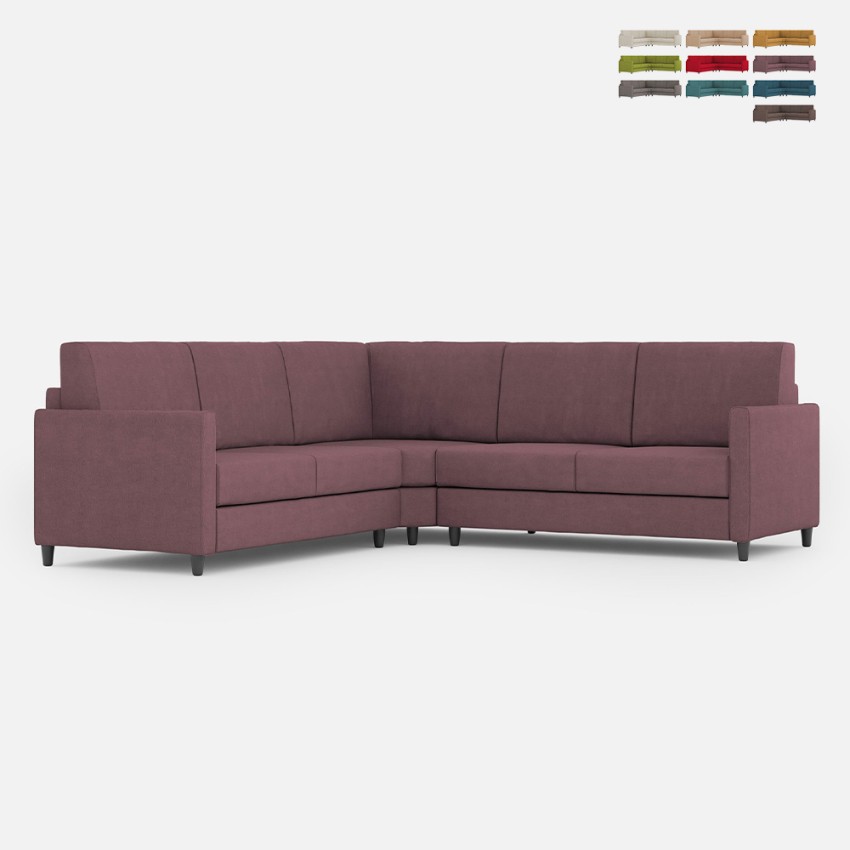Canapé d'angle moderne 5 places en tissu 241x241cm Karay 14AG Promotion