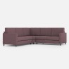 Canapé d'angle moderne 5 places en tissu 241x241cm Karay 14AG 