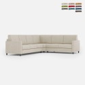 Canapé d'angle design 6 places 281x221 cm en tissu moderne Karay 18AG Promotion