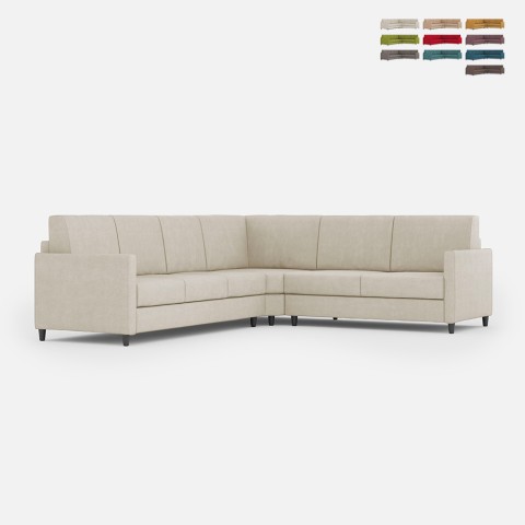 Canapé d'angle design 6 places 281x221 cm en tissu moderne Karay 18AG Promotion
