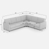 Canapé d'angle design 6 places 281x221 cm en tissu moderne Karay 18AG 