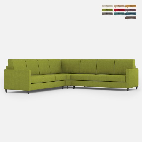 Grand canapé d'angle en tissu 7 places 281x281cm Karay 218AG Promotion