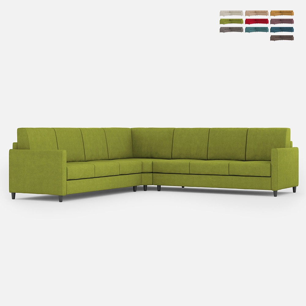Grand canapé d'angle en tissu 7 places 281x281cm Karay 218AG