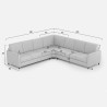Grand canapé d'angle en tissu 7 places 281x281cm Karay 218AG 