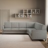 Grand canapé d'angle en tissu 7 places 281x281cm Karay 218AG 