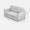 Canapé 2 places style moderne tissu d'ameublement 172cm Yasel 140 