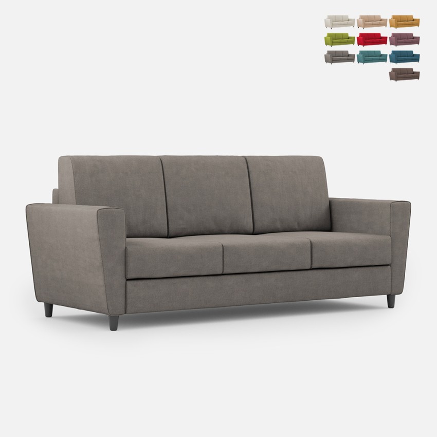 Canapé salon 3 places élégant et moderne en tissu 212 cm Yasel 180 Vente Canapé salon 3 places élégant et moderne en tissu 212 cm Yasel 180 Vente