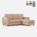 Canapé moderne en tissu 3 places 212 cm avec pouf repose-pieds Yasel 180P Promotion