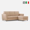Canapé moderne en tissu 3 places 212 cm avec pouf repose-pieds Yasel 180P 