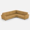 Canapé d'angle moderne 6 places en tissu 288x248cm Yasel 18AG 
