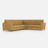Canapé d'angle moderne 6 places en tissu 288x248cm Yasel 18AG 