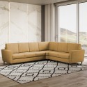 Canapé d'angle moderne 6 places en tissu 288x248cm Yasel 18AG Prix