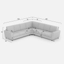 Grand canapé d'angle moderne 7 places en tissu 288x288cm Yasel 218AG 