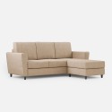 Canapé moderne en tissu 3 places 212 cm avec pouf repose-pieds Yasel 180P 