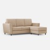 Canapé moderne en tissu 3 places 212 cm avec pouf repose-pieds Yasel 180P 