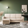 Canapé moderne en tissu 3 places 212 cm avec pouf repose-pieds Yasel 180P 