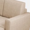 Canapé moderne en tissu 3 places 212 cm avec pouf repose-pieds Yasel 180P 