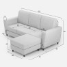 Canapé moderne en tissu 3 places 212 cm avec pouf repose-pieds Yasel 180P 