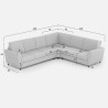 Canapé d'angle moderne 6 places en tissu 288x248cm Yasel 18AG 