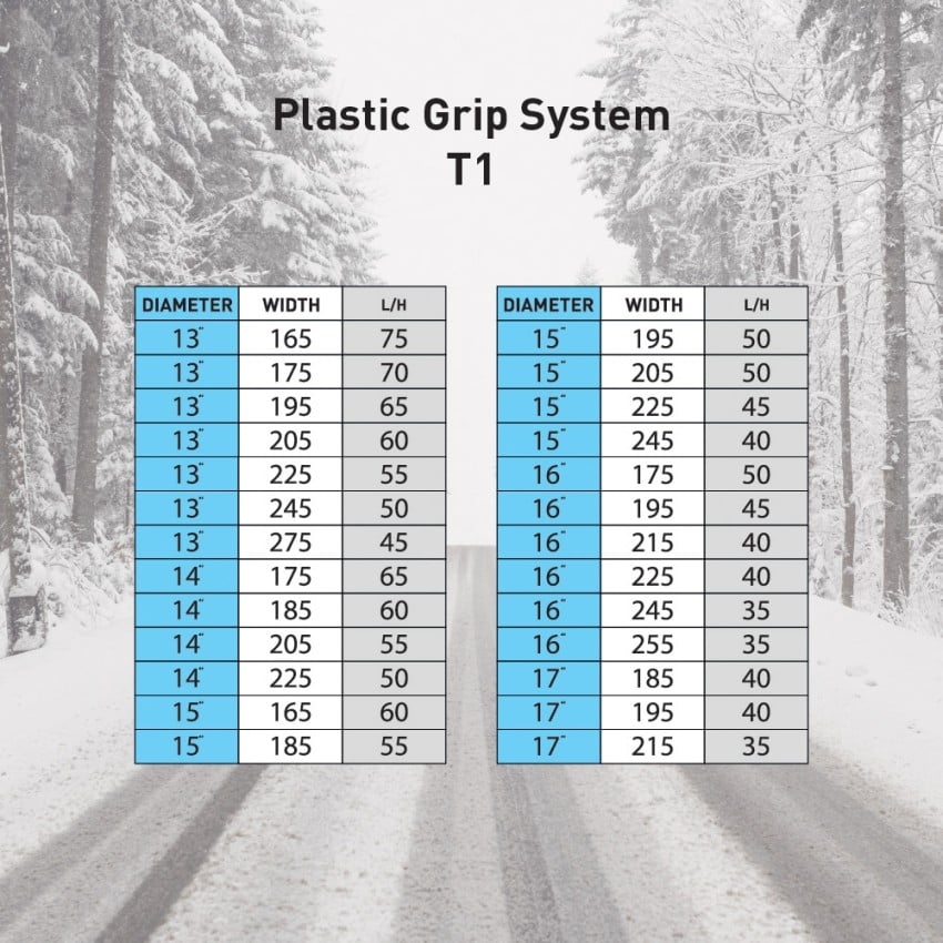 Active Series Chaussettes à neige homologuées EN 16662-1 universelles pour  voitures