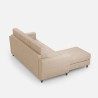 Canapé moderne en tissu 3 places 212 cm avec pouf repose-pieds Yasel 180P 
