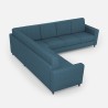 Grand canapé d'angle moderne 7 places en tissu 288x288cm Yasel 218AG 