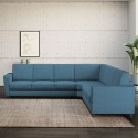 Grand canapé d'angle moderne 7 places en tissu 288x288cm Yasel 218AG 