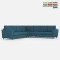Grand canapé d'angle moderne 7 places en tissu 288x288cm Yasel 218AG Promotion