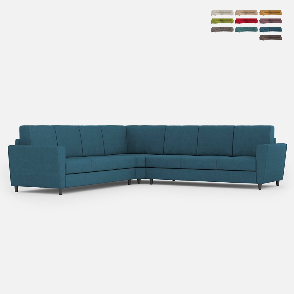 Canapé d'angle moderne en tissu 7 places grand 288x288cm Yasel 218AG