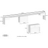Ensemble de 2 rallonges 66-290 cm pour table à manger Pratika A + B 