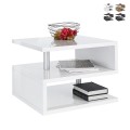 Table basse salon moderne élégant 2 étagères Zeta 55 Promotion