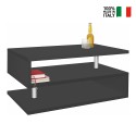Table basse moderne rectangulaire 90x55cm 2 étagères Zeta 90 Prix