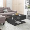 Table basse moderne rectangulaire 90x55cm 2 étagères Zeta 90 Choix