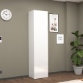 Armoire d'entrée à chaussures blanc brillant 1 porte 45x35x191h Dory Promotion