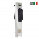 Portemanteau colonne avec miroir et étagères blanc brillant Ivy Vente