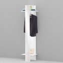 Portemanteau colonne avec miroir et étagères blanc brillant Ivy Remises