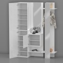 Ensemble meuble d'entrée avec armoire à chaussures, portemanteau et 2 miroirs Guapa Réductions