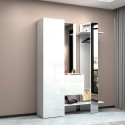 Ensemble meuble d'entrée avec armoire à chaussures, portemanteau et 2 miroirs Guapa Promotion