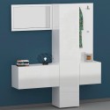 Ensemble meuble à chaussures armoire d'entrée avec miroir et porte-manteaux 2 meubles Linda Modèle
