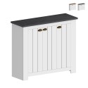 Armoire à chaussures d'entrée blanche style classique 3 portes bois Jarret Promotion