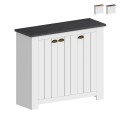 Armoire à chaussures d'entrée blanche style classique 3 portes bois Jarret Promotion