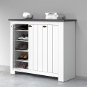 Armoire à chaussures d'entrée blanche style classique 3 portes bois Jarret 
