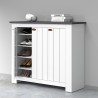 Armoire à chaussures d'entrée blanche style classique 3 portes bois Jarret 