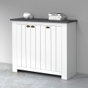 Armoire à chaussures d'entrée blanche style classique 3 portes bois Jarret 